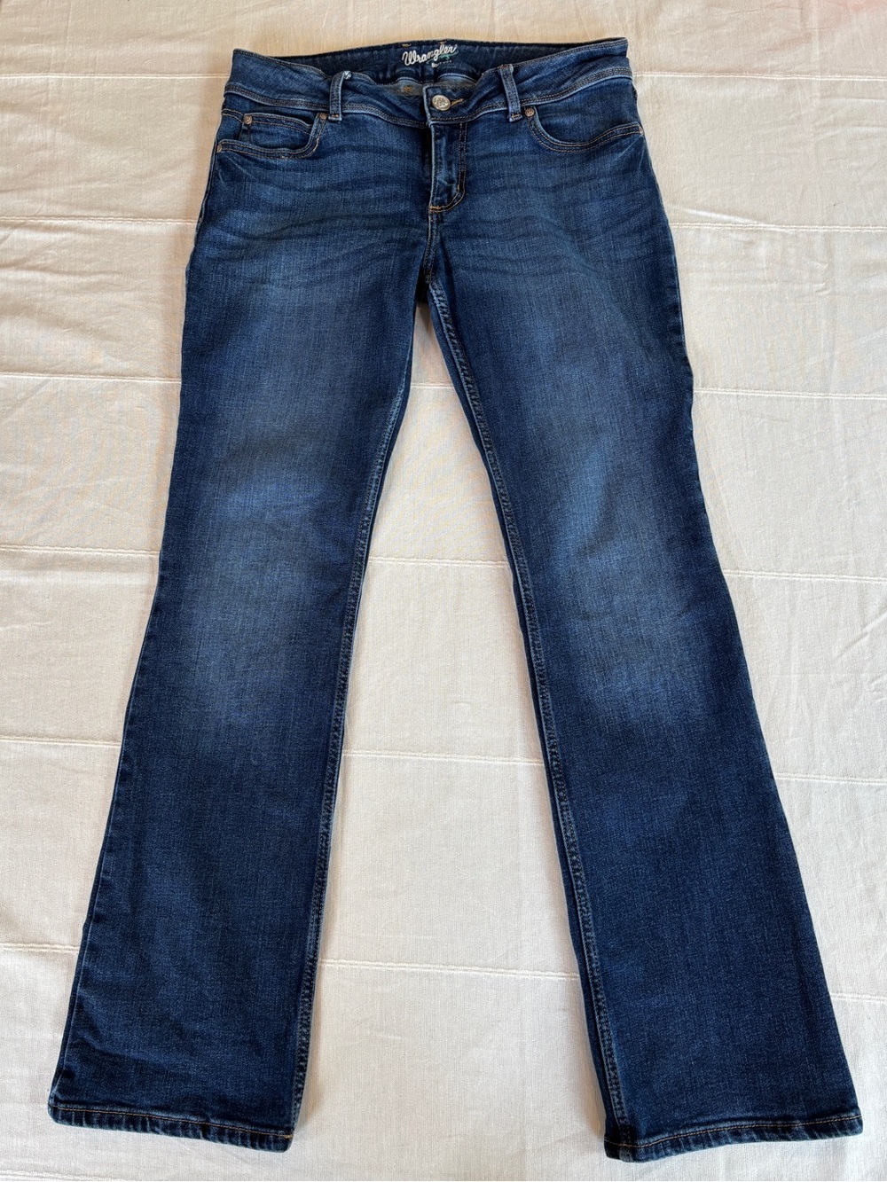 Wrangler Women’s Bootcut Jeans 13/14 x 34 Dark Wash Stretch Denim